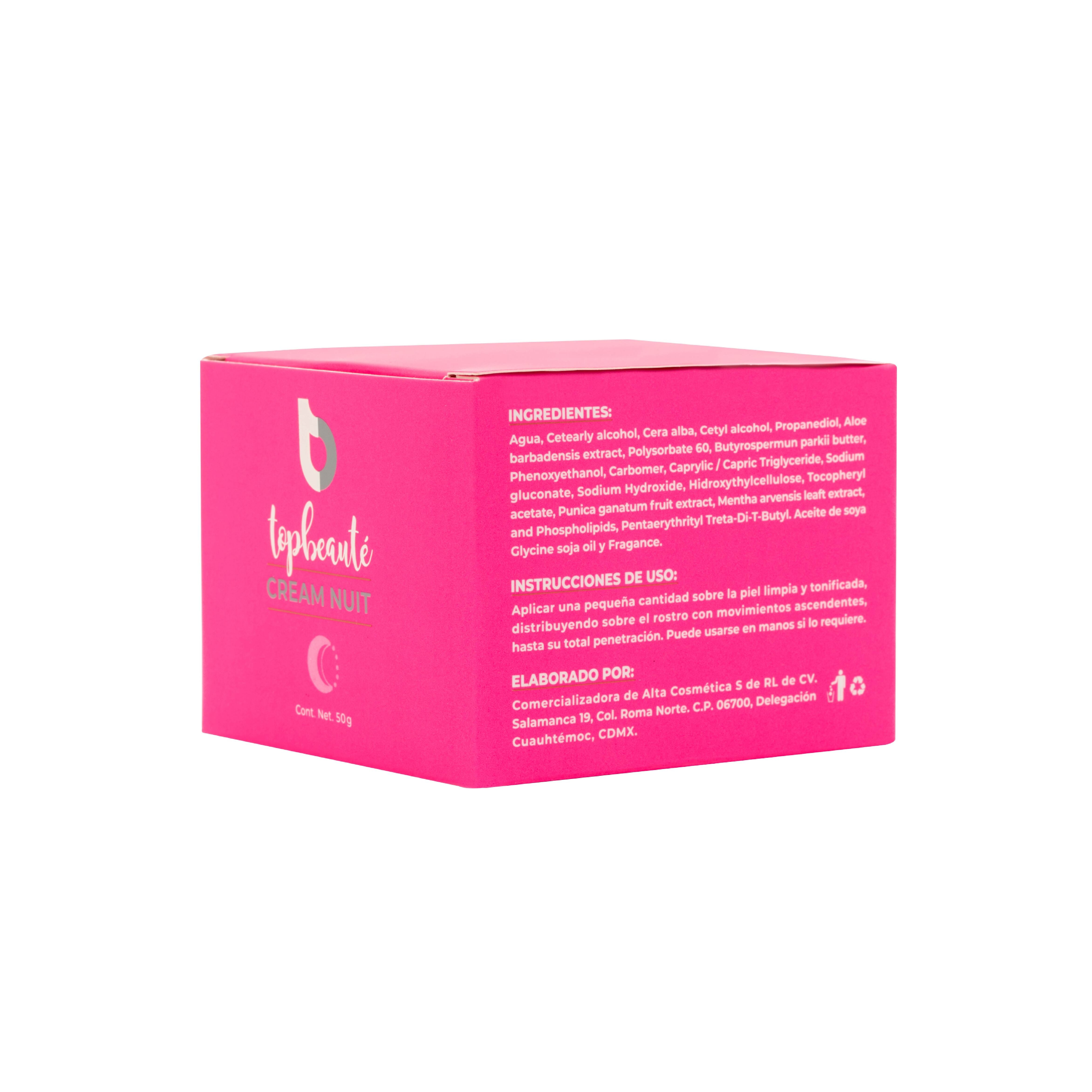 Crema Facial Hidratante de Noche Regenerativa Antioxidante Elasticidad - Produce Colágeno y Elastina - Cream Nuit 50gr