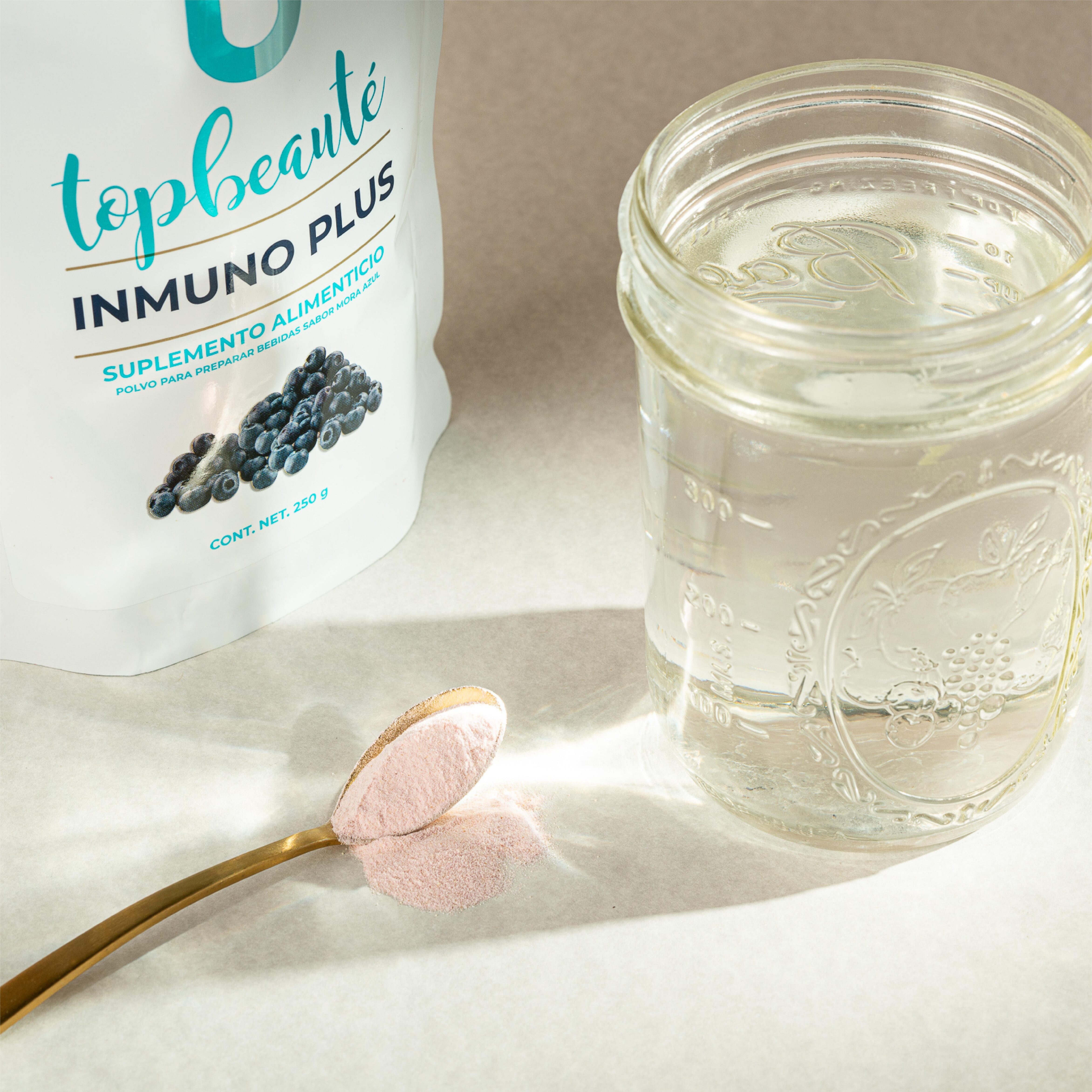 Suplemento alimenticio en polvo con mora azul, zinc y omega 3 Inmuno Plus