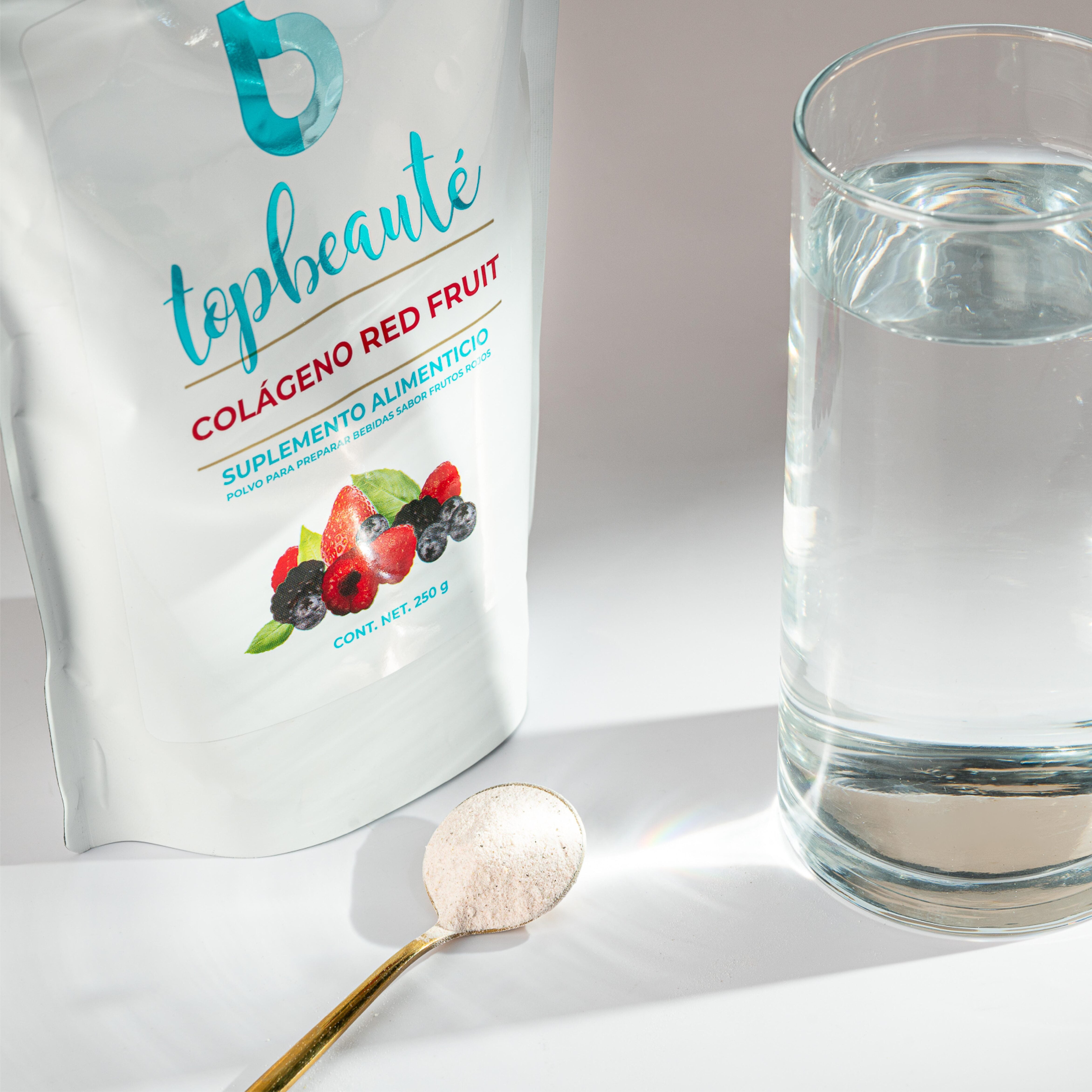 Suplemento alimenticio en polvo colágeno hidrolizado y calostro Red Fruit